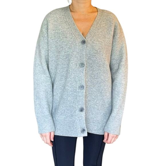 Zara Oversized V-Neck Cardigan Button Front Sweater Women's Size XS-Small Gray - Picture 1 of 12